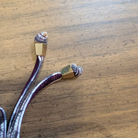 Agua Bendita Bikini Set Small Purple Feather Ribbon Embroidered Brazil Scrunch - Picture 10 of 15